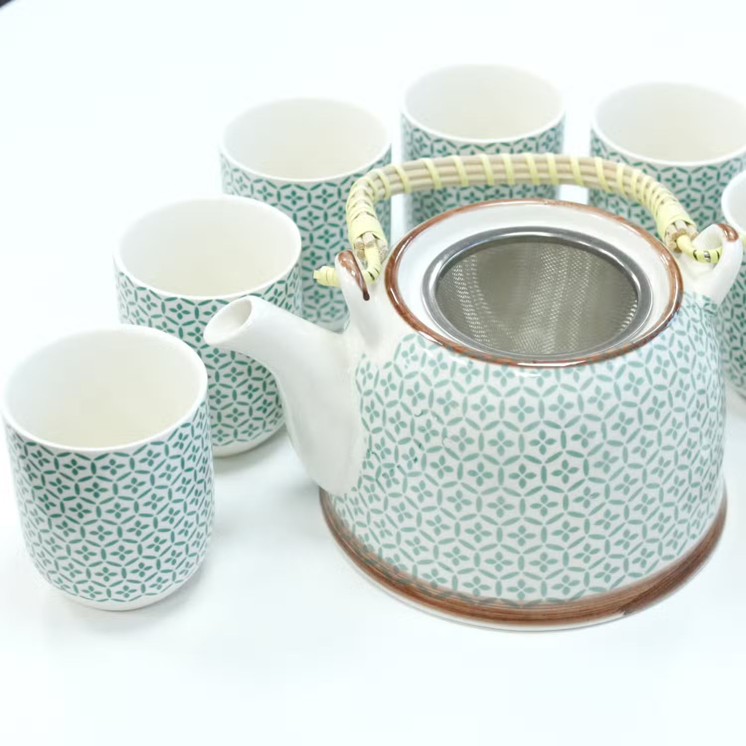 1x Herbal Teapot Set - Green Mosaic